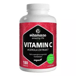 VITAMIN C 160 mg acerolauute puhdas vegaaninen kapseli, 180 kpl