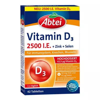 ABTEI D3-vitamiini 2500 I.U. tabletit, 42 kpl