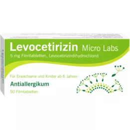 LEVOCETIRIZIN Micro Labs 5 mg kalvopäällysteiset tabletit, 50 kpl