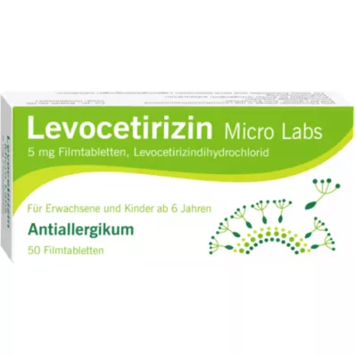 LEVOCETIRIZIN Micro Labs 5 mg kalvopäällysteiset tabletit, 50 kpl