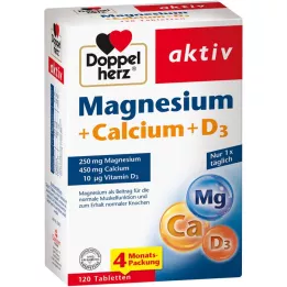 DOPPELHERZ Magnesium+kalsium+D3 tabletit, 120 kapselia
