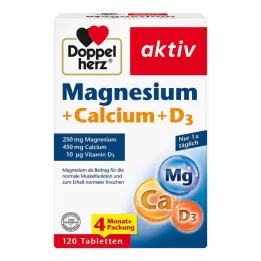 DOPPELHERZ Magnesium+kalsium+D3 tabletit, 120 kapselia