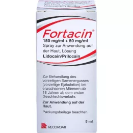 FORTACIN 150 mg/ml + 50 mg/ml suihke iholle, 5 ml