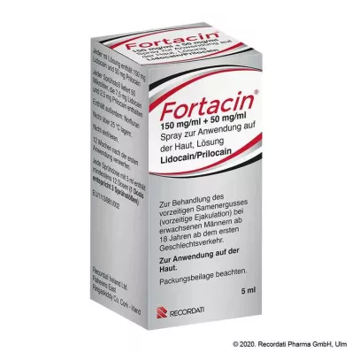 Fortacin 150 mg / ml + 50 mg / ml suihke ihokäyttöön, 5 ml Fortacin 150 mg / ml + 50 mg / ml suihke ihokäyttöön, 5 ml