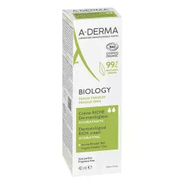 A-DERMA Biology Cream rich dermatologinen voide, 40 ml