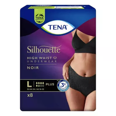 TENA SILHOUETTE plus L noir, 8 kpl TENA SILHOUETTE plus L noir, 8 kpl