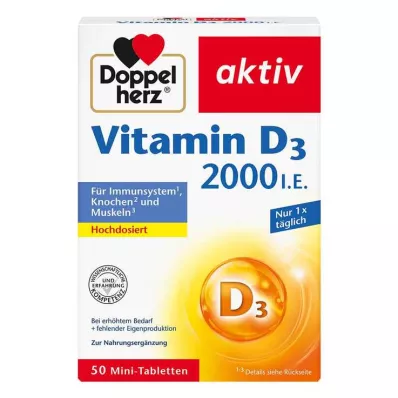 Doppelherz Vitamin D3 2000 IU tabletit, 50 kpl