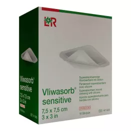 Vliwasorb herkkä 7,5x7,5 cm superabsorb.Wundv., 10 kpl