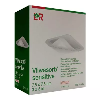 Vliwasorb herkkä 7,5x7,5 cm superabsorb.Wundv., 10 kpl