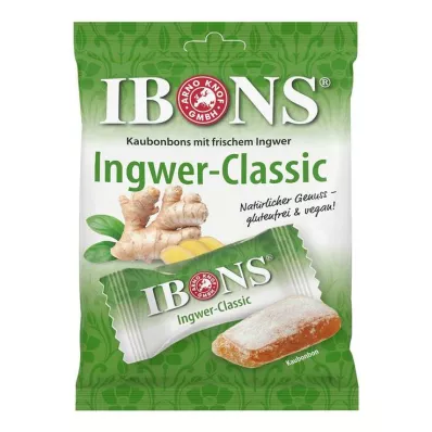 IBONS Ginger Classic -pussillinen pureskeltavia makeisia, 92 g