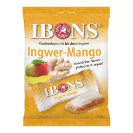 IBONS Inkivääri-Mango-pussi pureskeltavat makeiset, 92 grammaa
