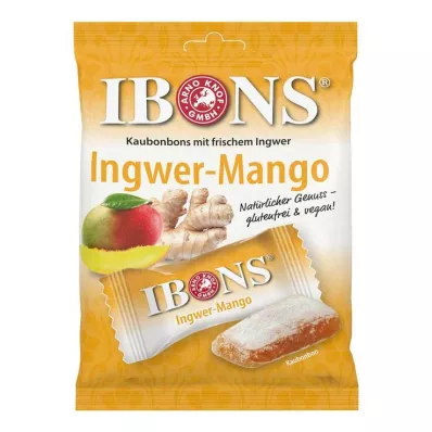 IBONS Inkivääri-Mango-pussi pureskeltavat makeiset, 92 grammaa IBONS Inkivääri-Mango-pussi pureskeltavat makeiset, 92 grammaa