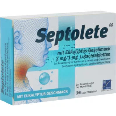 SEPTOLETE eukalyptuksen aromilla 3mg/1mg Lut.-T., 16 kpl