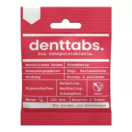 DENTTABS Lasten Mansikka ilman fluoria, 125 kpl