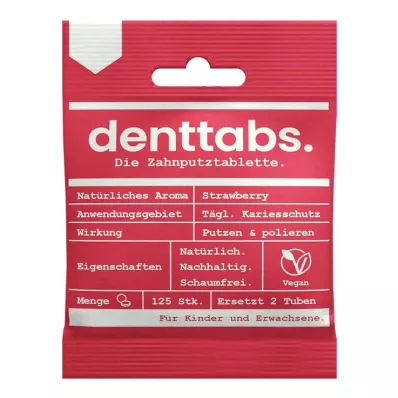 DENTTABS Lasten Mansikka ilman fluoria, 125 kpl DENTTABS Lasten Mansikka ilman fluoria, 125 kpl