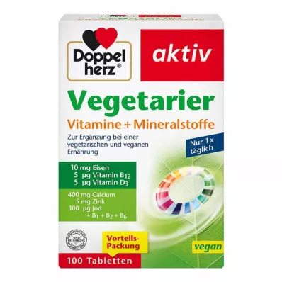 Doppelherz kasvissyöjä vitamiinit + kivennäisaineet aktiivinen, 100 kpl