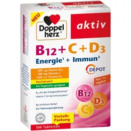 DOPPELHERZ B12+C+D3 Depot aktiivitabletit, 100 kpl