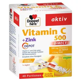DOPPELHERZ C-vitamiini 500+Sinkki Depot DIRECT Pelletit, 40 kpl