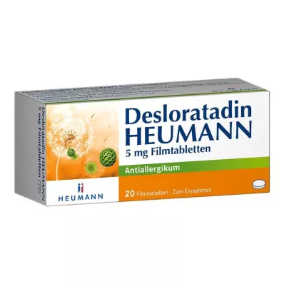 Desloratadiini HEUMANN 5 mg kalvopäällysteiset tabletit, 20 kpl
