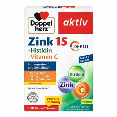 Doppelherz Sinkki + Histidiini + C-vitamiini Depot Active Tab, 100 kpl Doppelherz Sinkki + Histidiini + C-vitamiini Depot Active Tab, 100 kpl