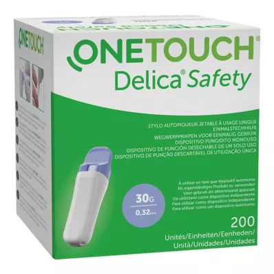 One Touch Delica Safety kertakäyttöinen lansettilaite 30 G, 200 kpl One Touch Delica Safety kertakäyttöinen lansettilaite 30 G, 200 kpl