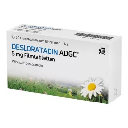 DESLORATADIN ADGC 5 mg kalvopäällysteiset tabletit, 50 kpl