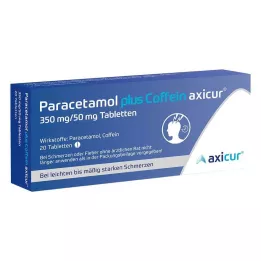 PARACETAMOL plus Kofeiini axicur 350 mg/50 mg tbl, 20 kpl