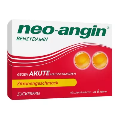 NEO-ANGIN Bentsydamiini akuutti kurkkukipu sitruuna, 40 kpl
