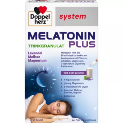 DOPPELHERZ Melatoniini Plus Trinkgranulat järjestelmä Btl, 30 kpl