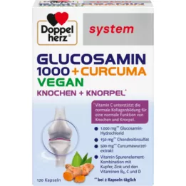 DOPPELHERZ Glukosamiini 1000+Curcuma vegaaninen syst.Kps., 120 kpl