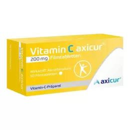 VITAMIN C AXICUR 200 mg kalvopäällysteiset tabletit, 50 kpl