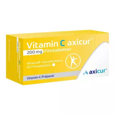 VITAMIN C AXICUR 200 mg kalvopäällysteiset tabletit, 50 kpl VITAMIN C AXICUR 200 mg kalvopäällysteiset tabletit, 50 kpl