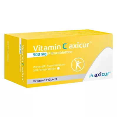 C-vitamiini axicur 500 mg kalvopäällysteiset tabletit, 100 kpl C-vitamiini axicur 500 mg kalvopäällysteiset tabletit, 100 kpl
