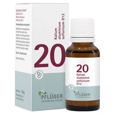 Biochemistry Pflueger 20 kaliumalumiinisulfuricum D 12 pallot, 15 g Biochemistry Pflueger 20 kaliumalumiinisulfuricum D 12 pallot, 15 g