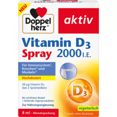 DOPPELHERZ D3-vitamiini 2000 I.U. suihke, 8 ml