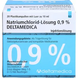 NATRIUMCHLORID-0,9-prosenttinen liuos Deltamedica Luer Pl., 20X10 ml