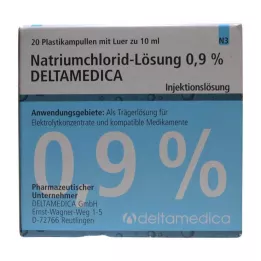 NATRIUMCHLORID-0,9-prosenttinen liuos Deltamedica Luer Pl., 20X10 ml