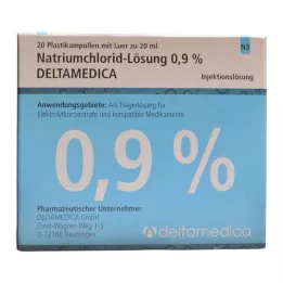 NATRIUMCHLORID-0,9-prosenttinen liuos Deltamedica Luer Pl., 20X20 ml