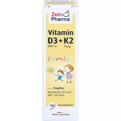 VITAMIN D3+K2 MK-7 kaikki trans Perhetiputus, 20 ml