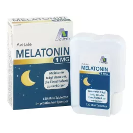 MELATONIN 1 mg:n minitabletit annostelijassa, 120 kpl