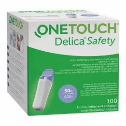 ONE TOUCH Delica Safety Kertakäyttöinen lansetti 30 G, 100 kpl