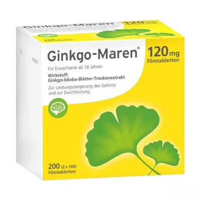 GINKGO-MAREN 120 mg kalvopäällysteiset tabletit, 200 kpl GINKGO-MAREN 120 mg kalvopäällysteiset tabletit, 200 kpl