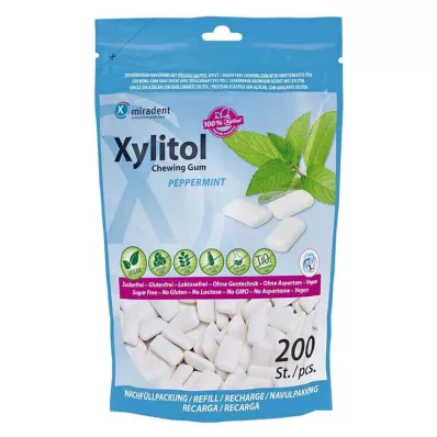 MIRADENT Ksylitolipurukumin minttutäyte, 200 kpl MIRADENT Ksylitolipurukumin minttutäyte, 200 kpl