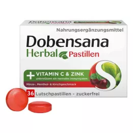 DOBENSANA Herbal Cherry Paste Vit.C &amp; Zinc Pastil., 36 kpl