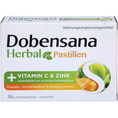 DOBENSANA Herbal Honey Paste Vit.C &amp; Zinc Pastil., 36 kpl