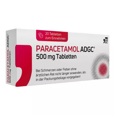 PARACETAMOL ADGC® 500 mg tabletit, 20 kpl PARACETAMOL ADGC® 500 mg tabletit, 20 kpl