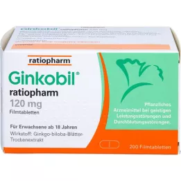 GINKOBIL-ratiopharm 120 mg kalvopäällysteiset tabletit, 200 kpl