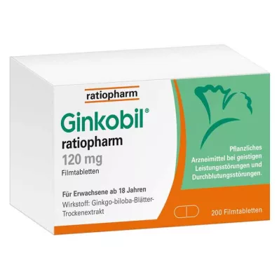 GINKOBIL-ratiopharm 120 mg kalvopäällysteiset tabletit, 200 kpl