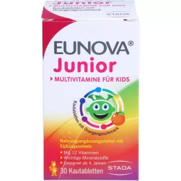 EUNOVA Junior-purutabletit, oranssin makuiset, 30 kpl