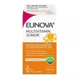 EUNOVA Junior-purutabletit, oranssin makuiset, 30 kpl